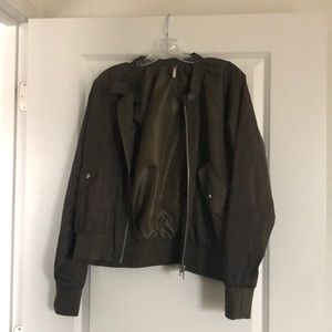 Free People Army Green Bomber